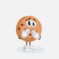 Cookies Mascot and background ashamed pose Royalty Free Stock Photo