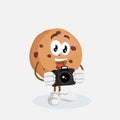Cookies Mascot and background with camera pose Royalty Free Stock Photo