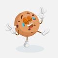 Cookies Mascot and background happy pose Royalty Free Stock Photo