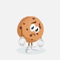 Cookies Mascot and background sad pose Royalty Free Stock Photo