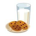 cookies and milk in glass breakfast