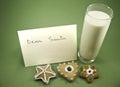 Cookies, milk and a letter to Santa Royalty Free Stock Photo