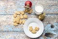 Cookies and milk for Santa Claus in Christmas Royalty Free Stock Photo