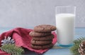 Cookies and milk for Santa Clause on wood Royalty Free Stock Photo