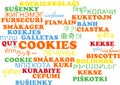 Cookies multilanguage wordcloud background concept Royalty Free Stock Photo