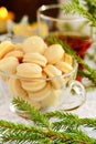 Cookies on New Year's table in a glass cup Royalty Free Stock Photo