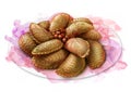 Cookies with nuts,azerbaijan holiday meal, sketch