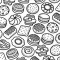 Cookies pattern background set. Collection icon cookies. Vector