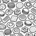 Cookies pattern background set. Collection icon cookies. Vector