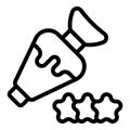 Cookies piping bag icon outline vector. Dessert cooking tool