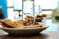 Cookies placed in a plate at a business meeting