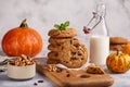 Cookies with pumpkin, walnuts and dark chocolate