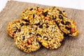 Cookies with Raisins, Peanuts, Sunflower Seeds, Oat Flakes and H