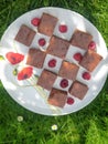 Cookies and rasberries snack