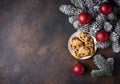 Cookies for Santa near the Christmas tree