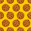 Cookies seamless pattern. pastry background. Food ornament. Sweet biscuits texture