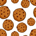 Cookies seamless pattern. pastry background. Food ornament. Sweet biscuits texture