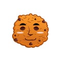 Cookies sleeps Emoji. biscuit emotion sleep. Food Isolated