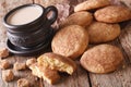 Cookies Snickerdoodle and coffee with milk close-up on the table Royalty Free Stock Photo