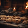 Cookies On Stone In Rustic Pub. Generative AI