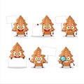 Cookies tree cartoon character bring information board Royalty Free Stock Photo