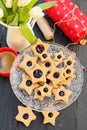 Cookies of whole flour with jam without sugar