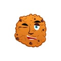 Cookies winking Emoji. biscuit emotion happy. Food Isolated Royalty Free Stock Photo