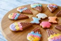 Cookies on a wooden board. Royalty Free Stock Photo