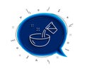 Cooking add water line icon. Bowl sign. Food preparation. Vector