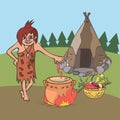 Cooking in ancient history cartoon