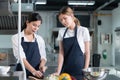 Cooking apprentices prepare meals and ingredients before the chef arrives to instruct