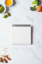 Cooking background. Healthy diet ingredients frame on white marble, copy space Royalty Free Stock Photo