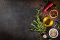 Cooking herbs and spices background Royalty Free Stock Photo