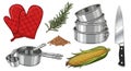 Cooking and Baking Essentials Vector Illustration Set Royalty Free Stock Photo