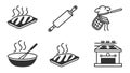Cooking and Baking Icons Set Vector Illustration for Culinary, vector design Generative AI Royalty Free Stock Photo