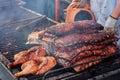 Cooking barbecue outdoor grill festival in Vancouver Royalty Free Stock Photo