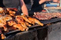 Cooking barbecue outdoor grill festival in Vancouver Royalty Free Stock Photo