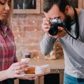 Cooking blog hobby lifestyle man woman dessert Royalty Free Stock Photo