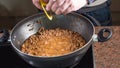 Cooking bolognese sauce for pasta Royalty Free Stock Photo