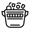 Cooking borsch pot icon outline vector. Vegetables stew soup