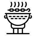 Cooking brazier icon, outline style