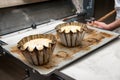 Cooking brioches at the pastry cook