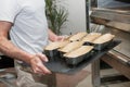 Cooking brioches at the pastrycook Royalty Free Stock Photo