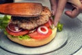 Cooking burger concept Royalty Free Stock Photo