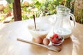 Ingredients cooking cake Royalty Free Stock Photo