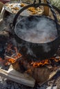 Cooking in the camp on open air