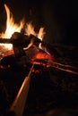 Cooking campfire pies Royalty Free Stock Photo