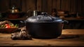 cooking cast iron dutch oven Royalty Free Stock Photo