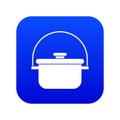 Cooking cauldron icon digital blue