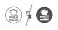 Food line icon. Cooking chef sign. Fork, knife. Vector Royalty Free Stock Photo